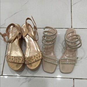 Elegant Gold and Silver Women's Sandals